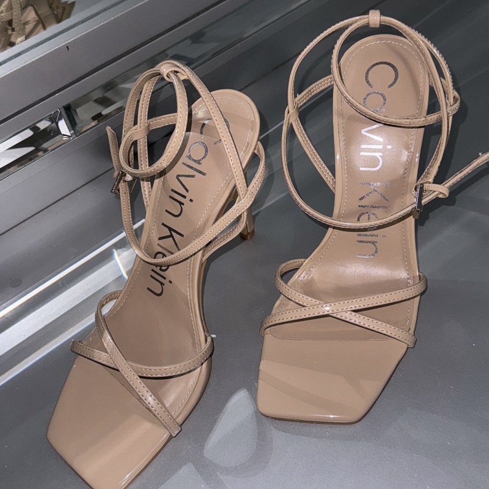 Calvin Klein Nude Strappy Heels
